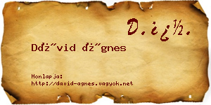 Dávid Ágnes névjegykártya