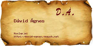 Dávid Ágnes névjegykártya