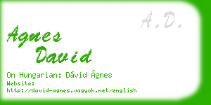 agnes david business card